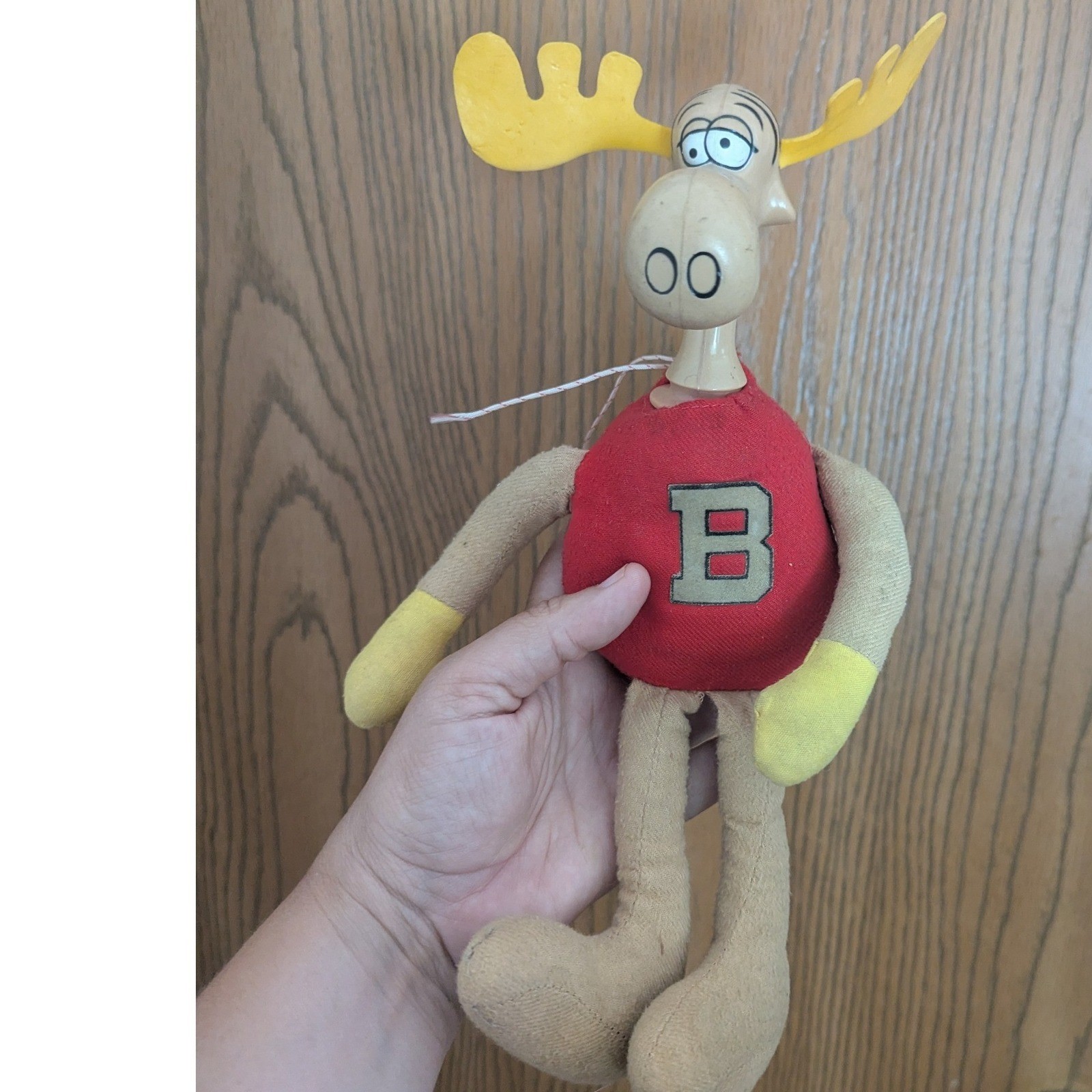 Vintage 1971 Mattel Bullwinkle J Moose Pull String Talking Toy Jay Ward Rocky