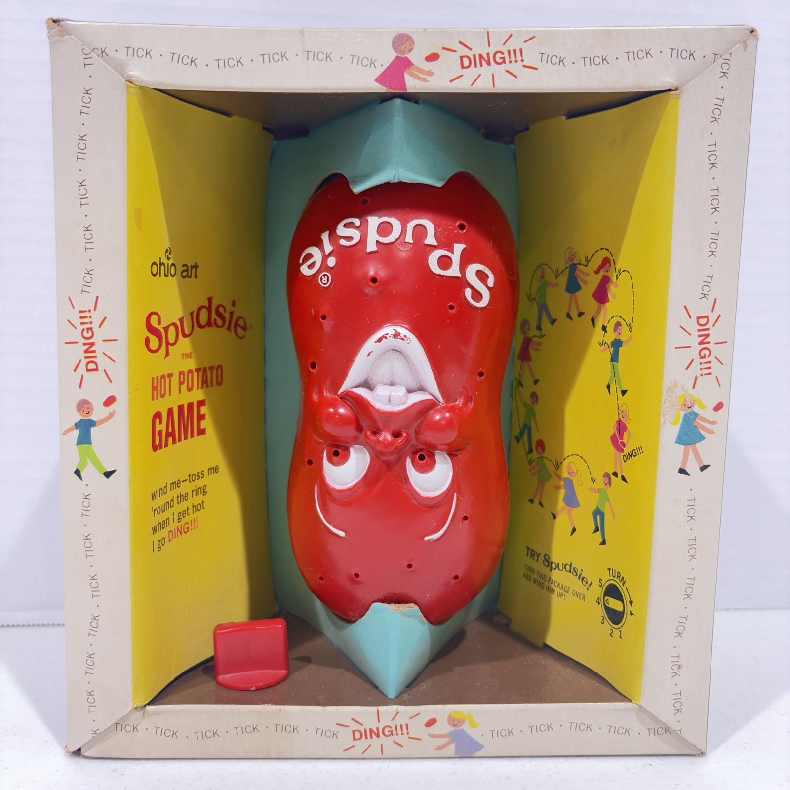 Vintage Ohio Art Spudsie Game Original Box W/ Windup Knob Parts Repair
