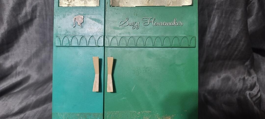 Vintage Topper Suzy Homemaker Toy Side by Side Refrigerator Teal 1969 Play Food