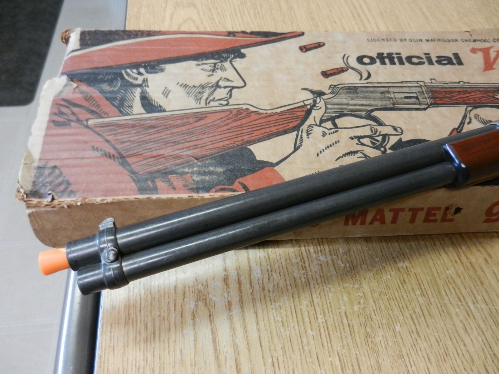 Mattel Toy Official Winchester Saddle Gun W/ Original Box Circa 1958 No Bullets
