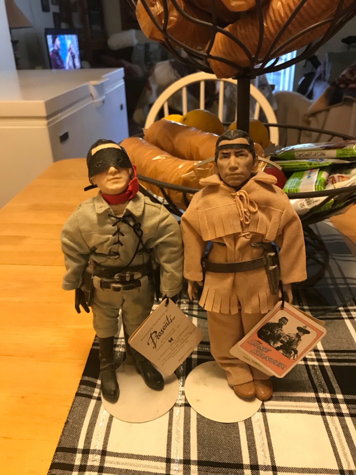 Hamilton Presents 1990 Lone Ranger And Tonto 9″ Figure Dolls No Hat