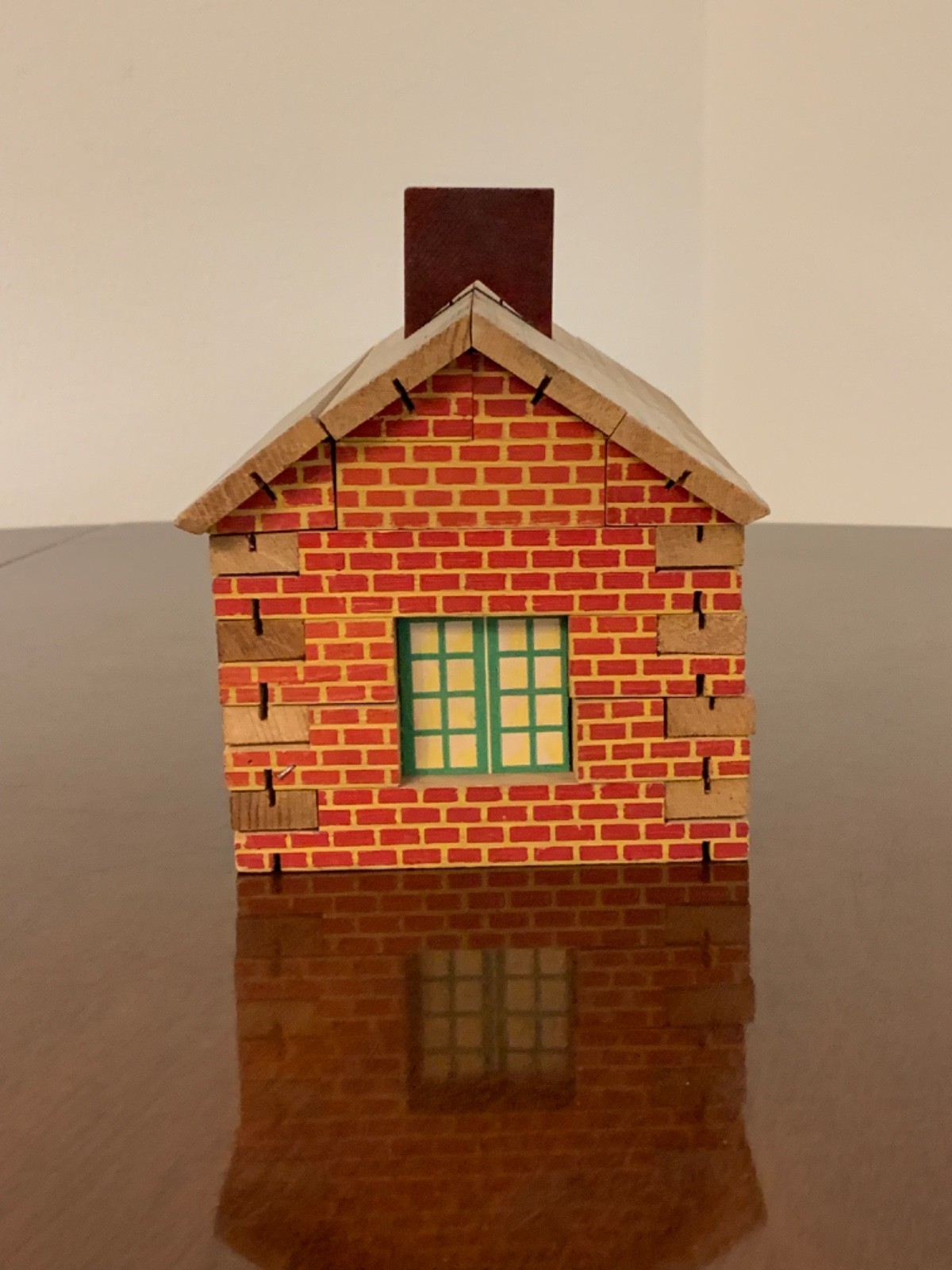 VTG HALLSAM Wooden School Building Toy Model England 50s Educational Playset