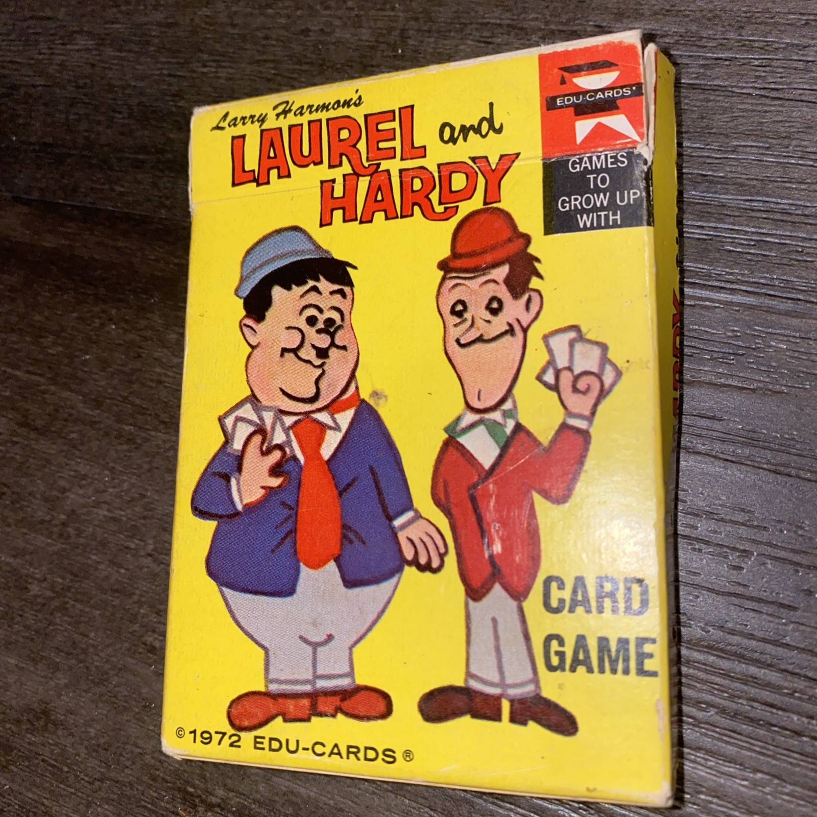 Vintage LARRY HARMON’S LAUREL AND HARDY CARTOON PLAYING CARD GAME 1972 EDU-CARDS