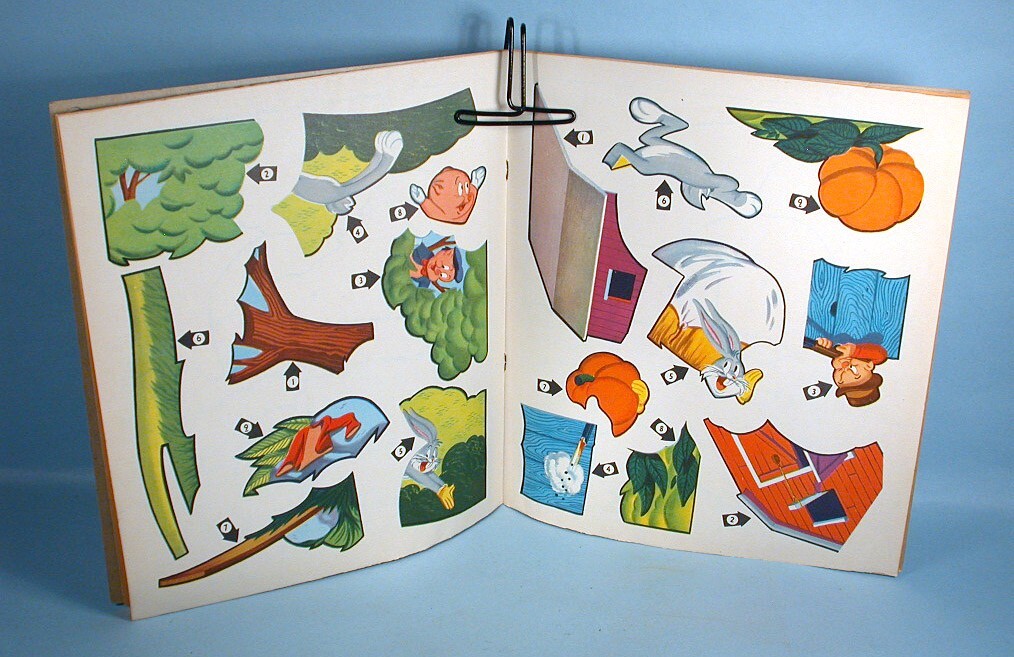 1950-60s Bugs Bunny 7 Items Sticker Fun Book Puzzles Bowls Warner Bros.