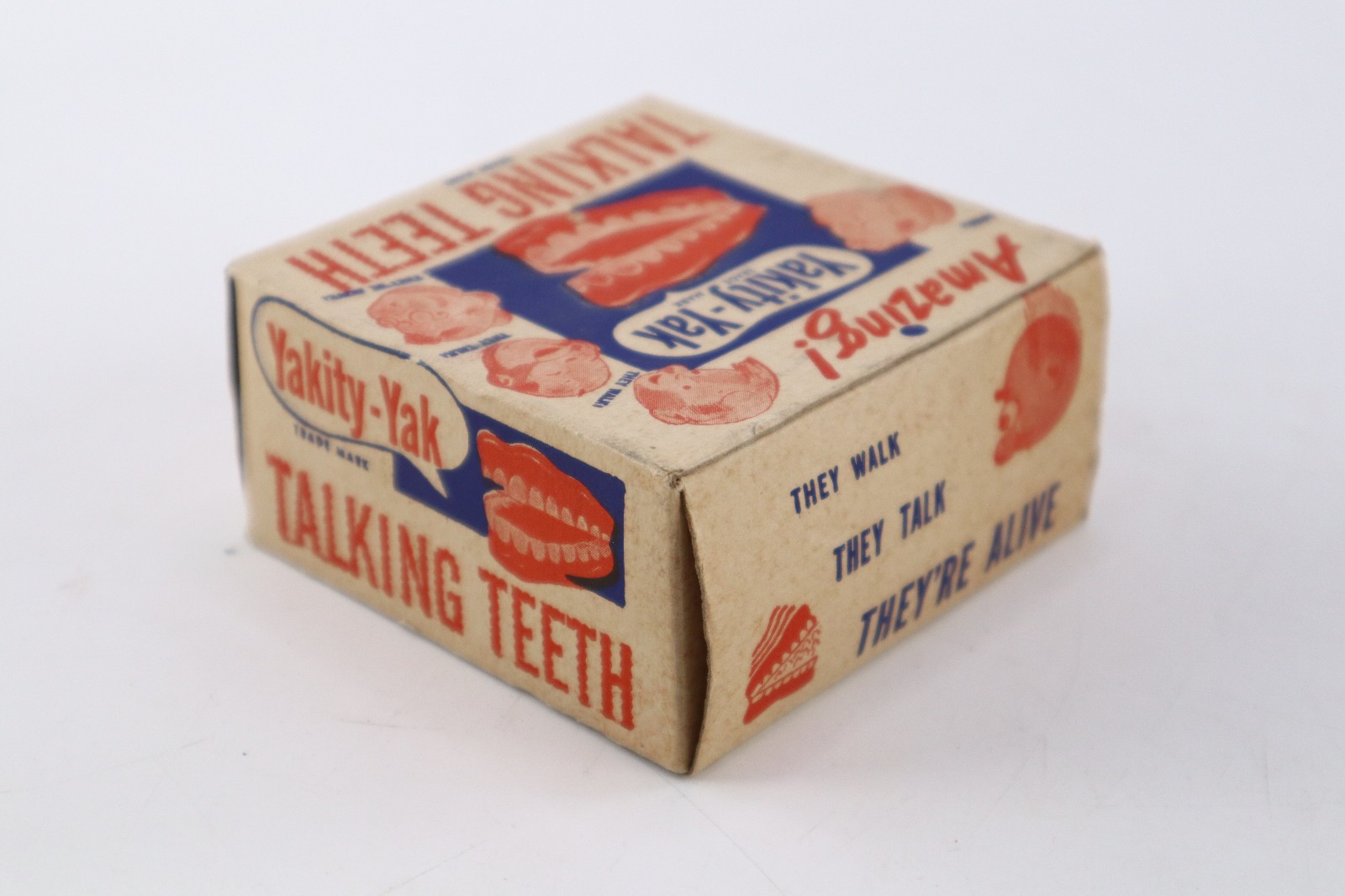Vtg 1940’s-50’s Yakity-Yak Talking Teeth Toy W Original Box & Key WORK TESTED