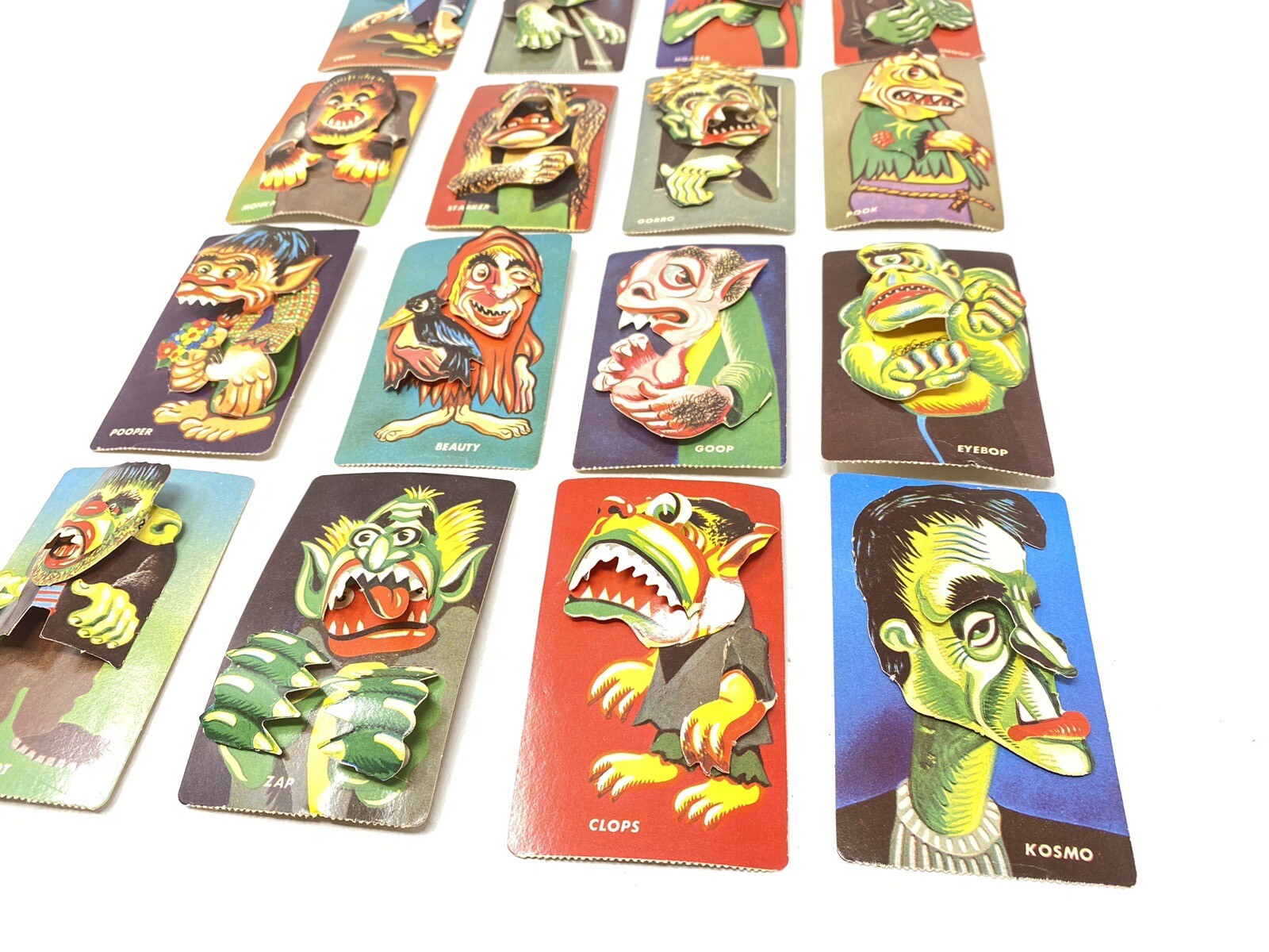 Uncommon 1965 ED-U-CARDS MFG. CORP. Mini Monster “Sculptees” 3D Cards 18 Total