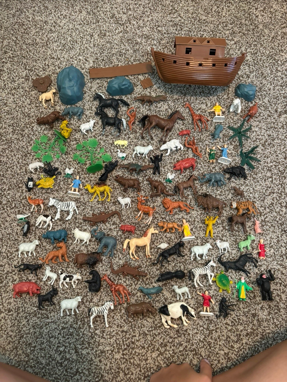 Noahs Ark Playset Vintage 1970 Mixed Lg Lot Animals Noah