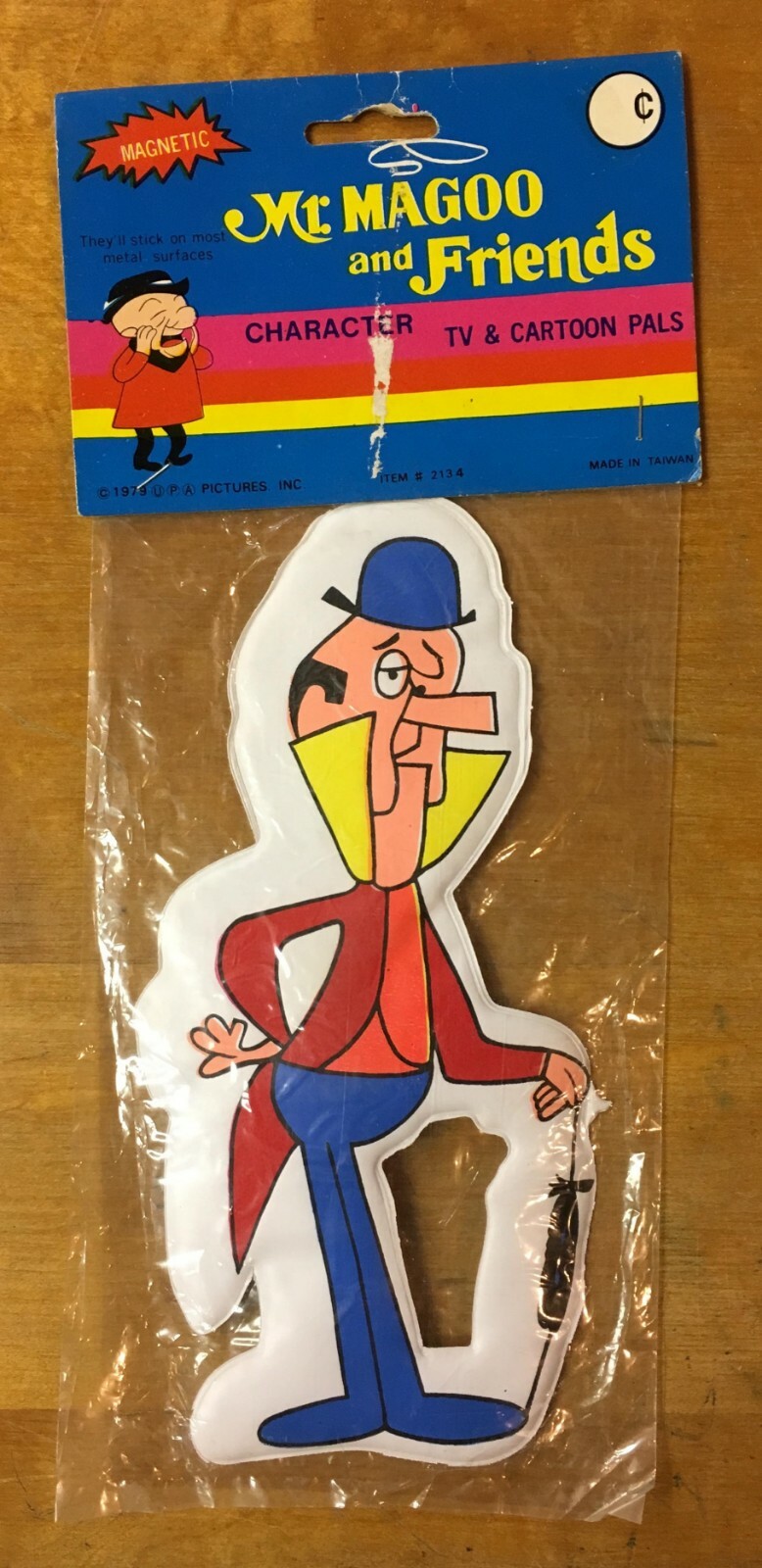 Vintage Mr Magoo & Friends Worchestershire 8″ Puffy Magnet – Unused – Taiwan