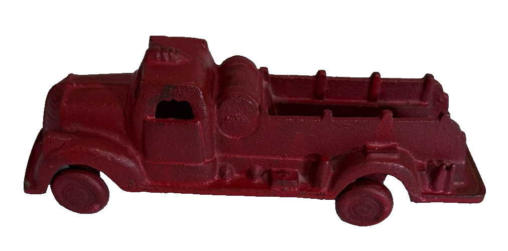 Vintage Cast-Iron Arcade Fire Truck Cast Iron Decor Fire House Decor Fireman