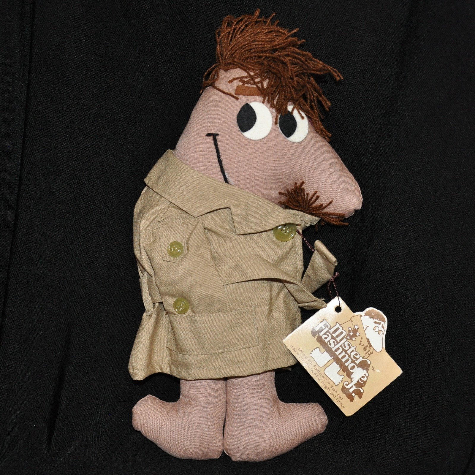 VTG 77 Mister Flashmore Jr Doll Mustached Trench Coat Flasher Privates Orig Tag