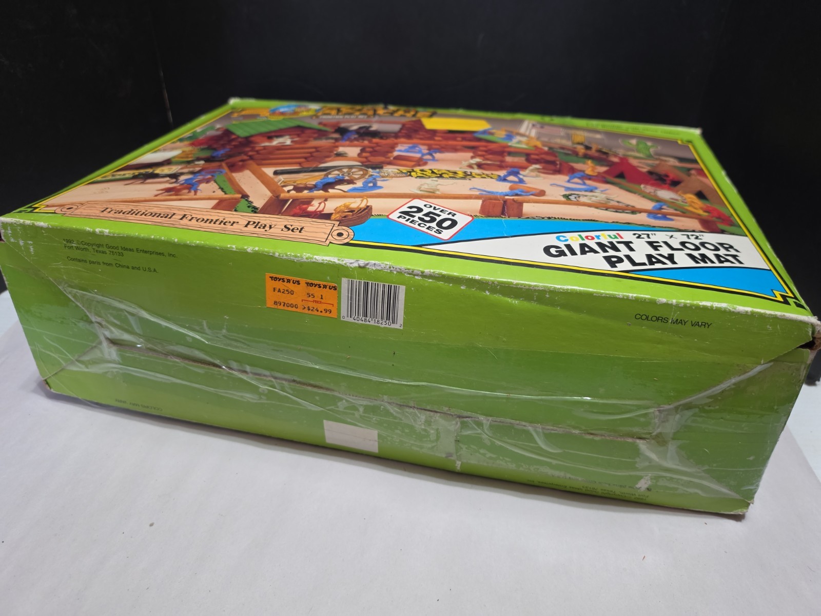 Fort Apache General Custer Frontier Play Set w/Floor Mat 1992 Log Cabin Building