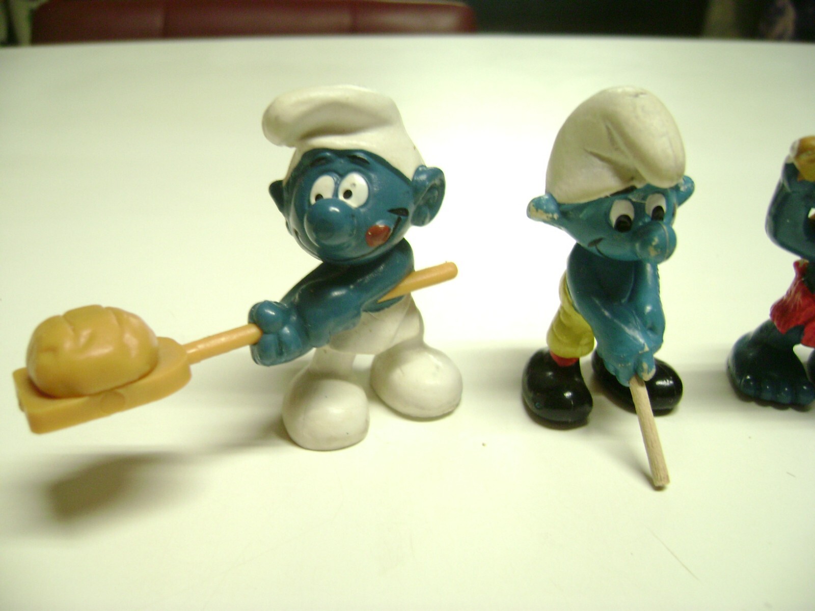 Vintage 1979 SMURFS Baker, Golfer, Back Scrubber Cornicopia, Peyo Vinyl Figures