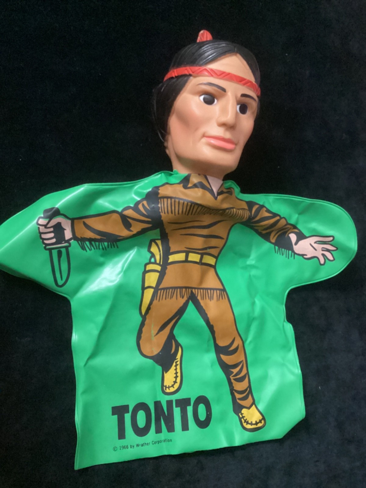 Vintage 1966 Vinyl Hand Puppet TONTO from Lone Ranger TV Wrather Corp. EXCELLENT