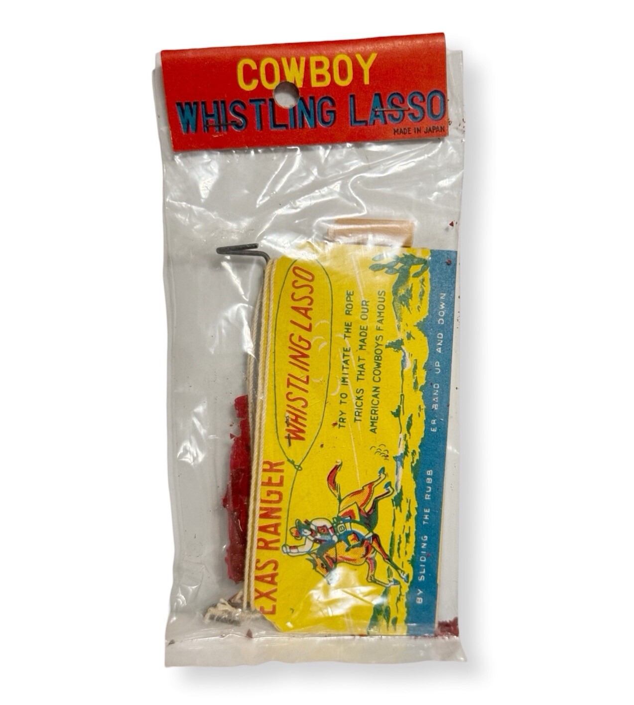 Texas Ranger Whistling Lasso Toy – Sealed NOS – Made in Japan – Vintage 1950s
