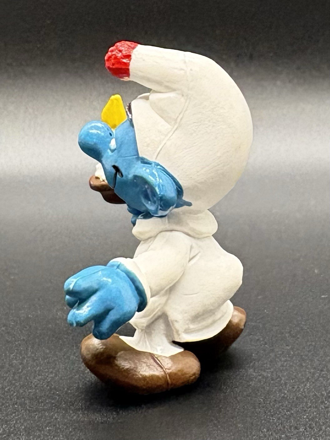 Vintage 1980 Schleich Smurf Bedtime with Candle Figurine Hong Kong Peyo W Berrie