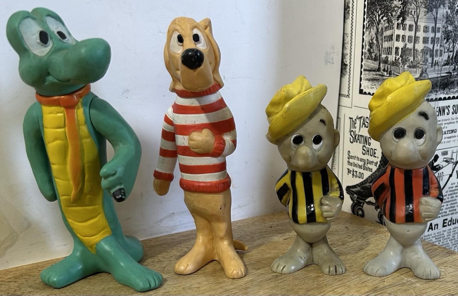 Vintage 1969 Walt Kelly POGO & Pals Vinyl Figures – Biz Detergent Promo Lot of 4