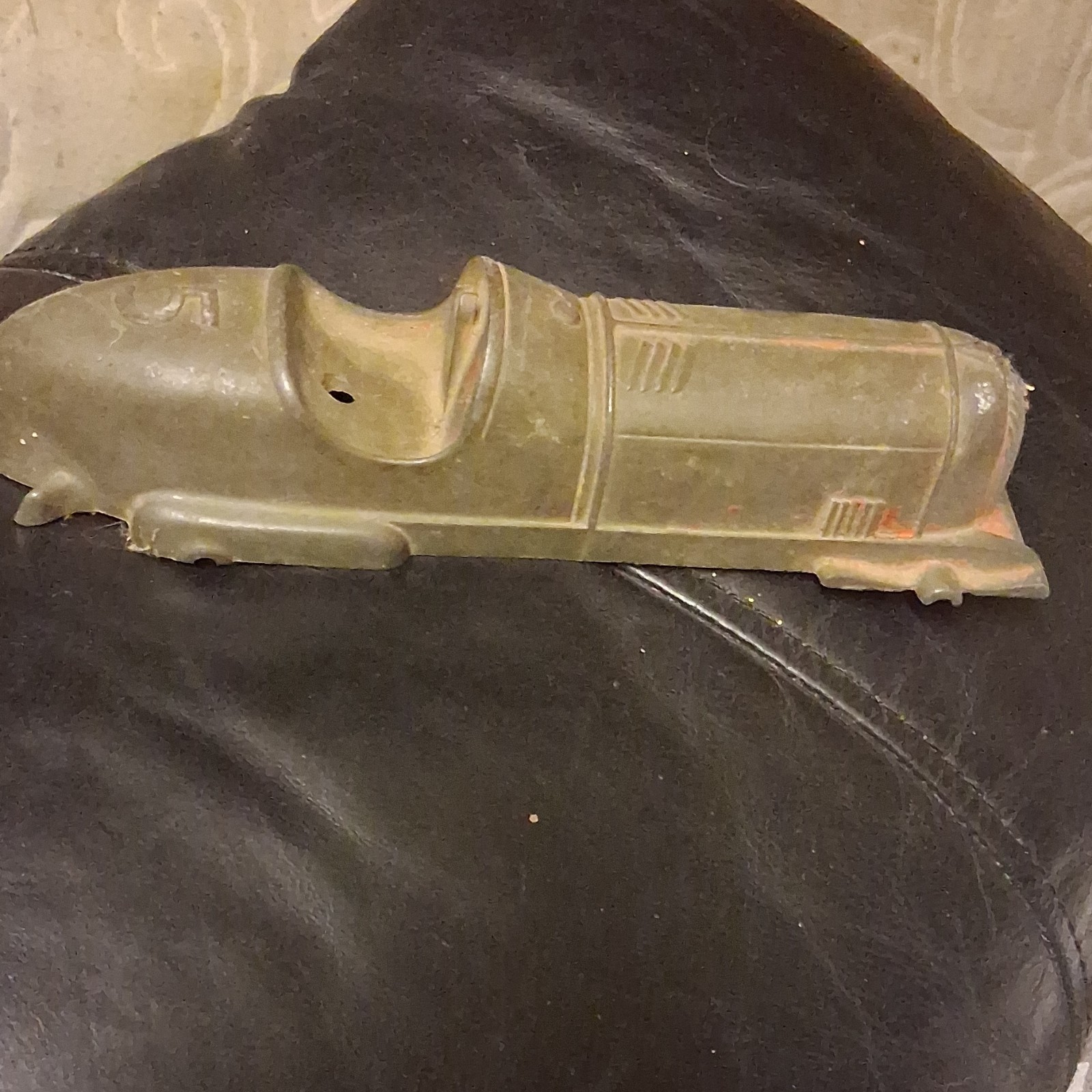 Vintage Cast Iron Green Toy Car with Red Underside for Ages 8-11 Years