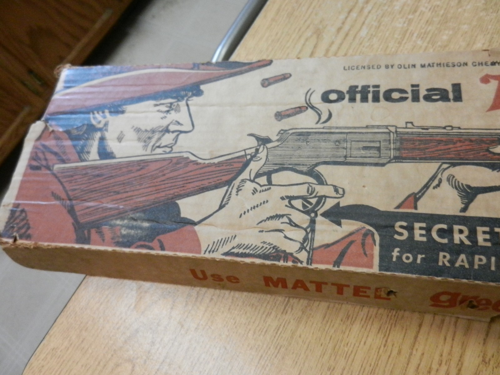 Mattel Toy Official Winchester Saddle Gun W/ Original Box Circa 1958 No Bullets