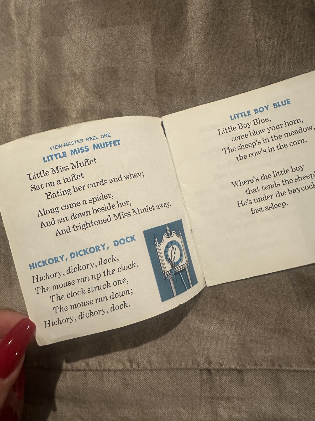 Vintage View-Master Mother Goose Rhymes Story Booklet Only GAF Portland USA