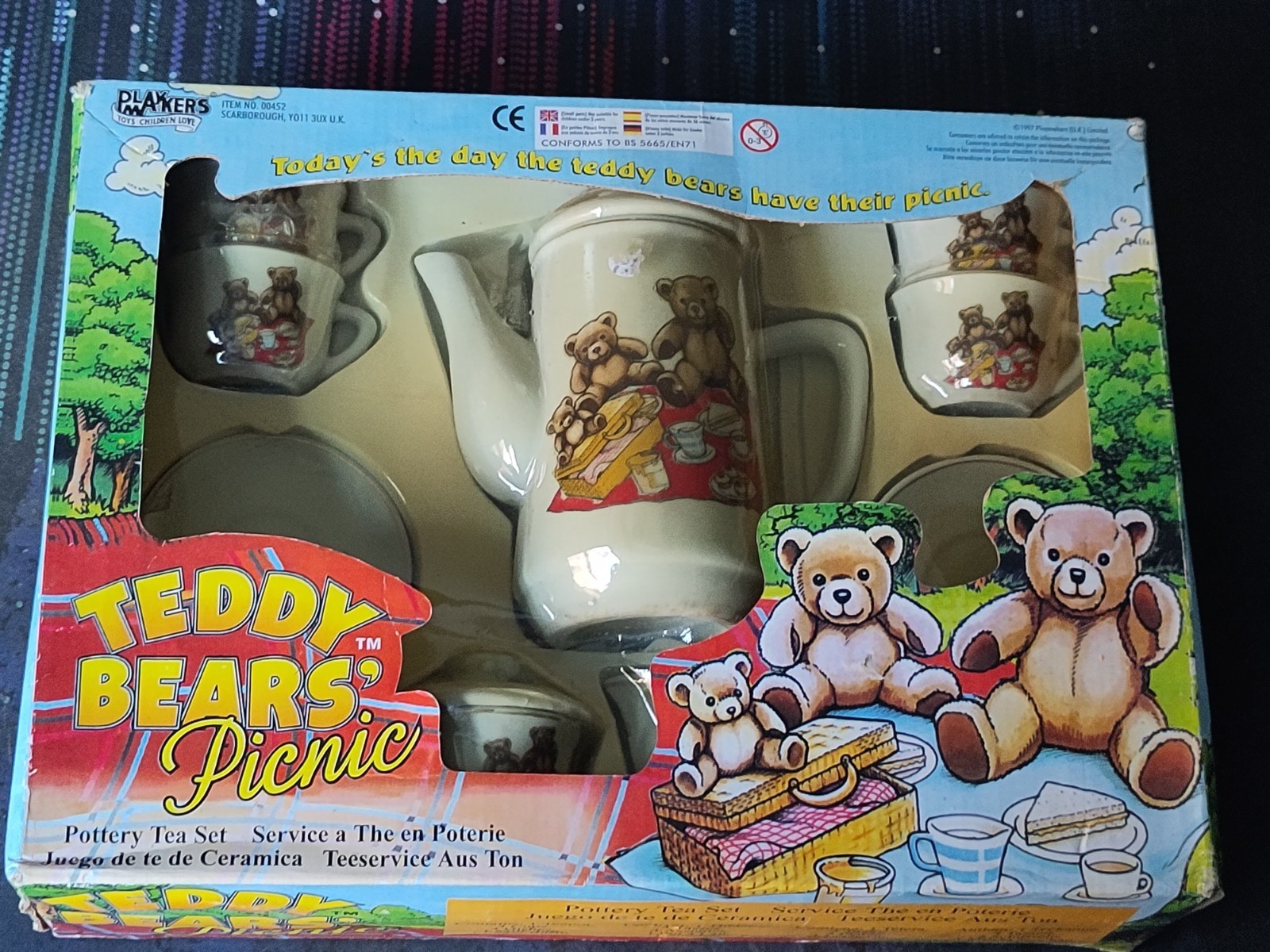 Vintage 1997 Teddy Bears Picnic Children’s Pottery Tea Set Good Cond Boxed.
