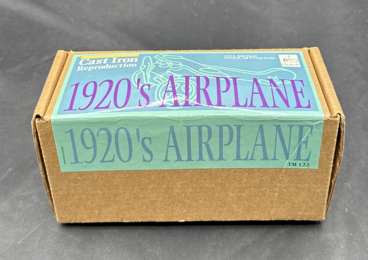 Quaest TM122 Cast Iron Reproduction 1920’s Airplane In Box