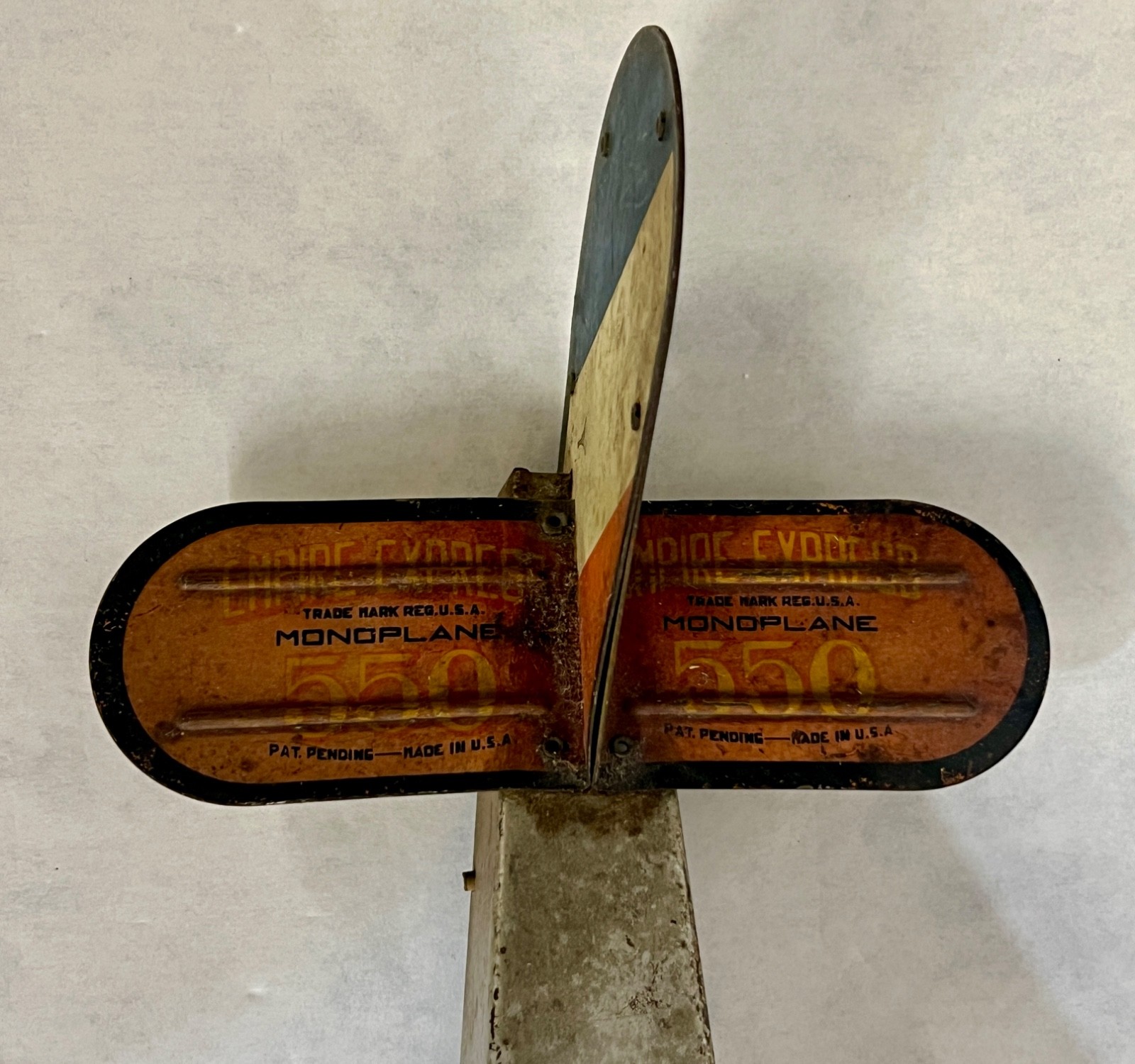 1928 American Flyer Empire Express Monoplane 550 Steel Airplane Pull Toy