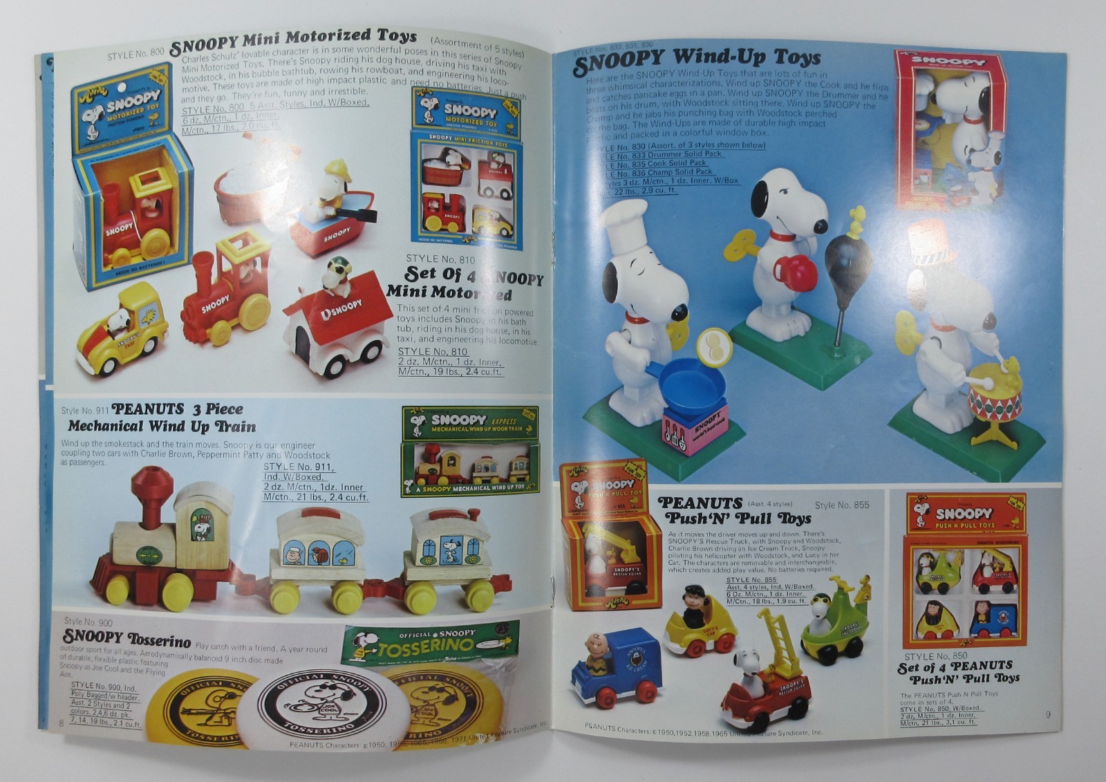 Vintage Peanuts Snoopy Toy Catalog Aviva Playsets Train Diecast Cars Prices 1978