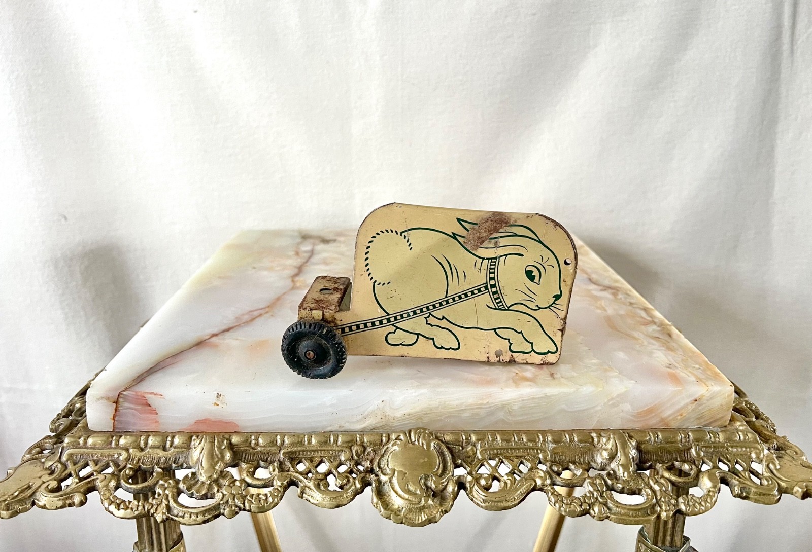 Vintage 1930s-1940s Walt Reach by Courtland Tin Litho Bunny Rabbit Toy Truck