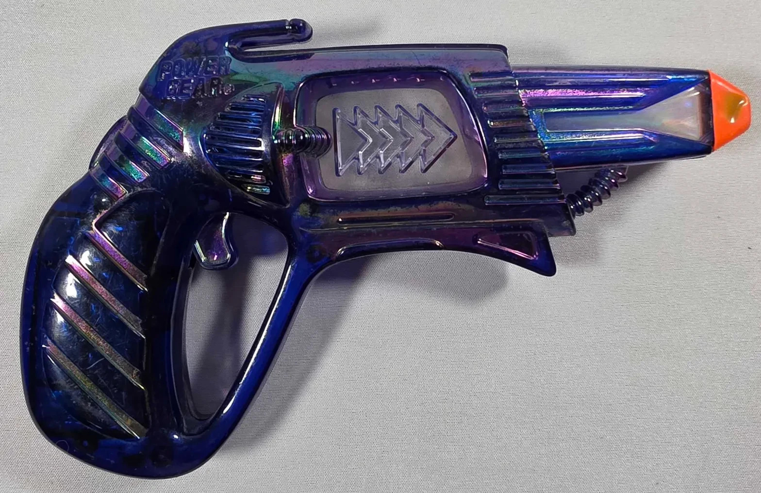 Vintage Power Gear Toy Gun Retro Chrome Plastic – Working Tested