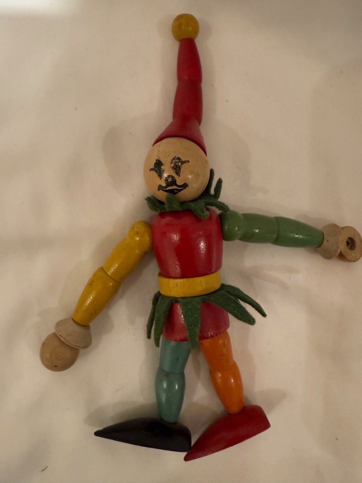 Vintage 1930’s Jaymar Jointed Wood Wooden Court Jester Toy RARE