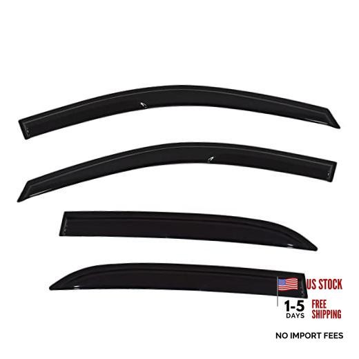 Tuning JDM Wavy Style Smoked Window Visor Vent Shade RAIN Guard Deflector