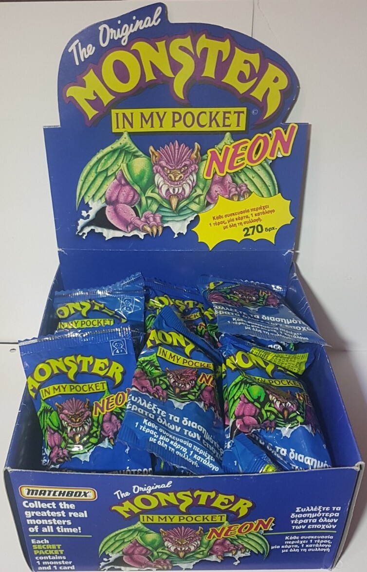 Vintage MONSTER IN MY POCKET, Series 1 Sealed Pack, MATCHBOX 1990 ( Greek MIMP )