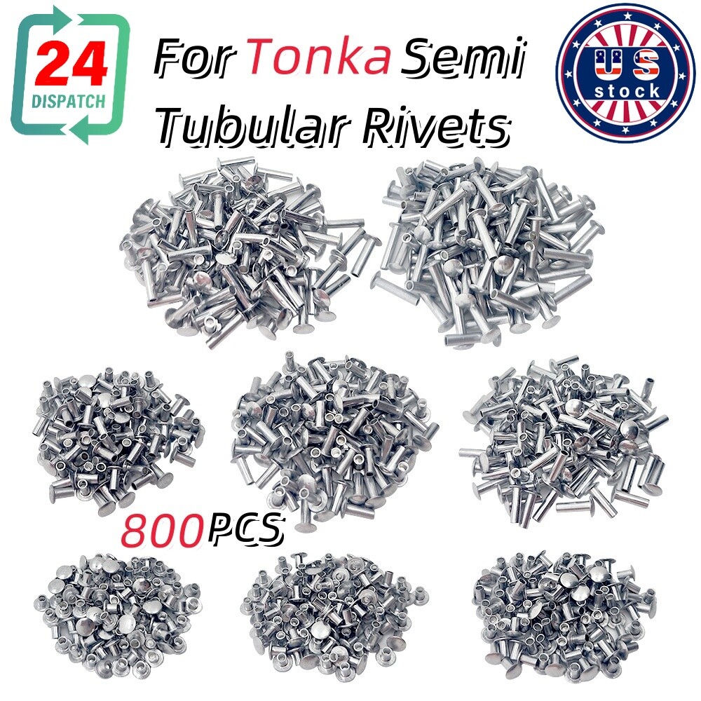 Semi Tubular Rivets For Tonka 800 Piece Super Assortment Toy Parts 1/8″ Diameter