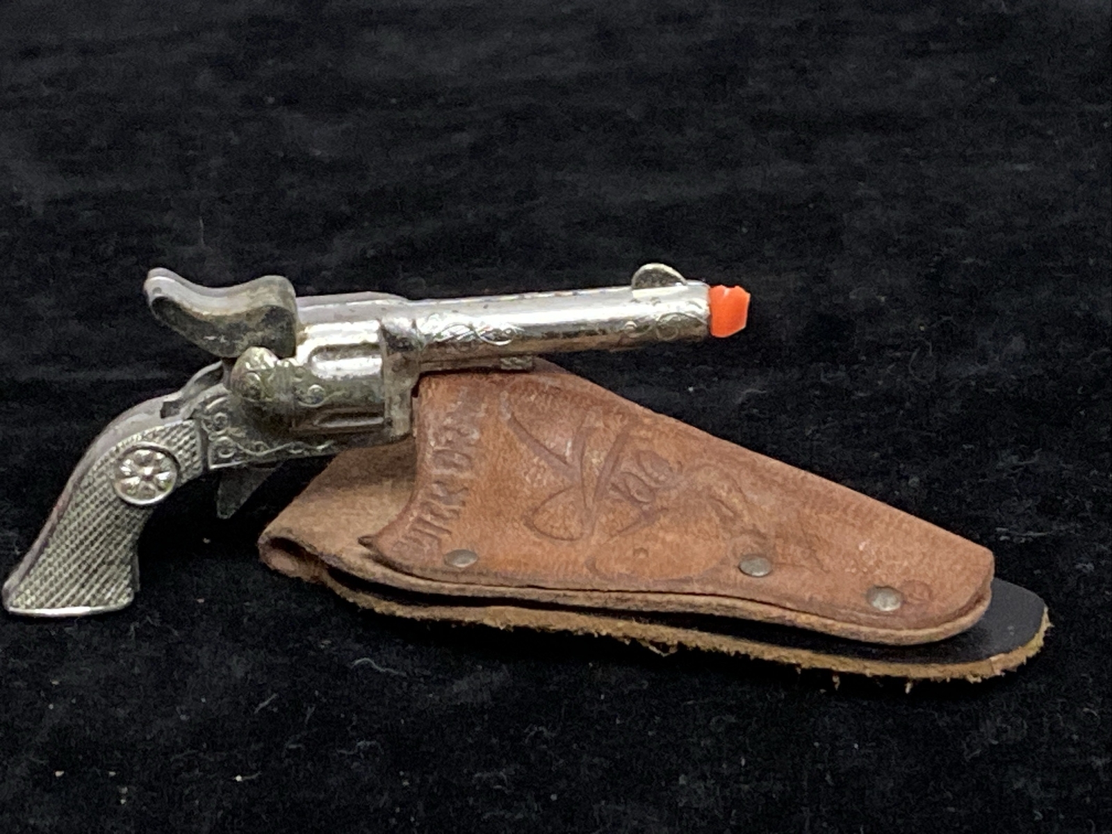 Unusual Quick Draw McGraw Holster & Toy Gun Pistol Miniature Leather Holster JB5
