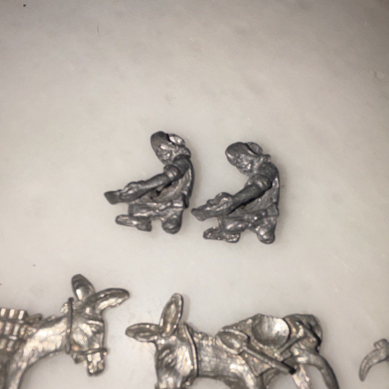 Vintage Lead Miniature Figures Lot – Donkeys & Miners, Age 8-11 Years