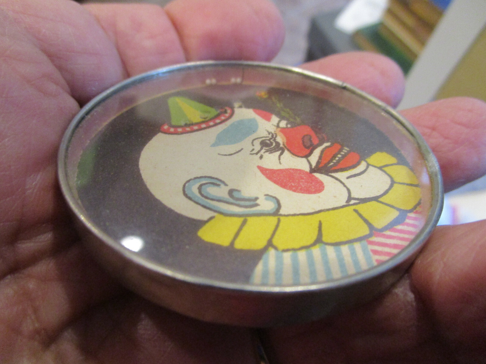 CLOWN DEXTERITY PUZZLE GAME TOY MIRROR BACK c1920S CIRCUS CARNIVAL SIDESHOW