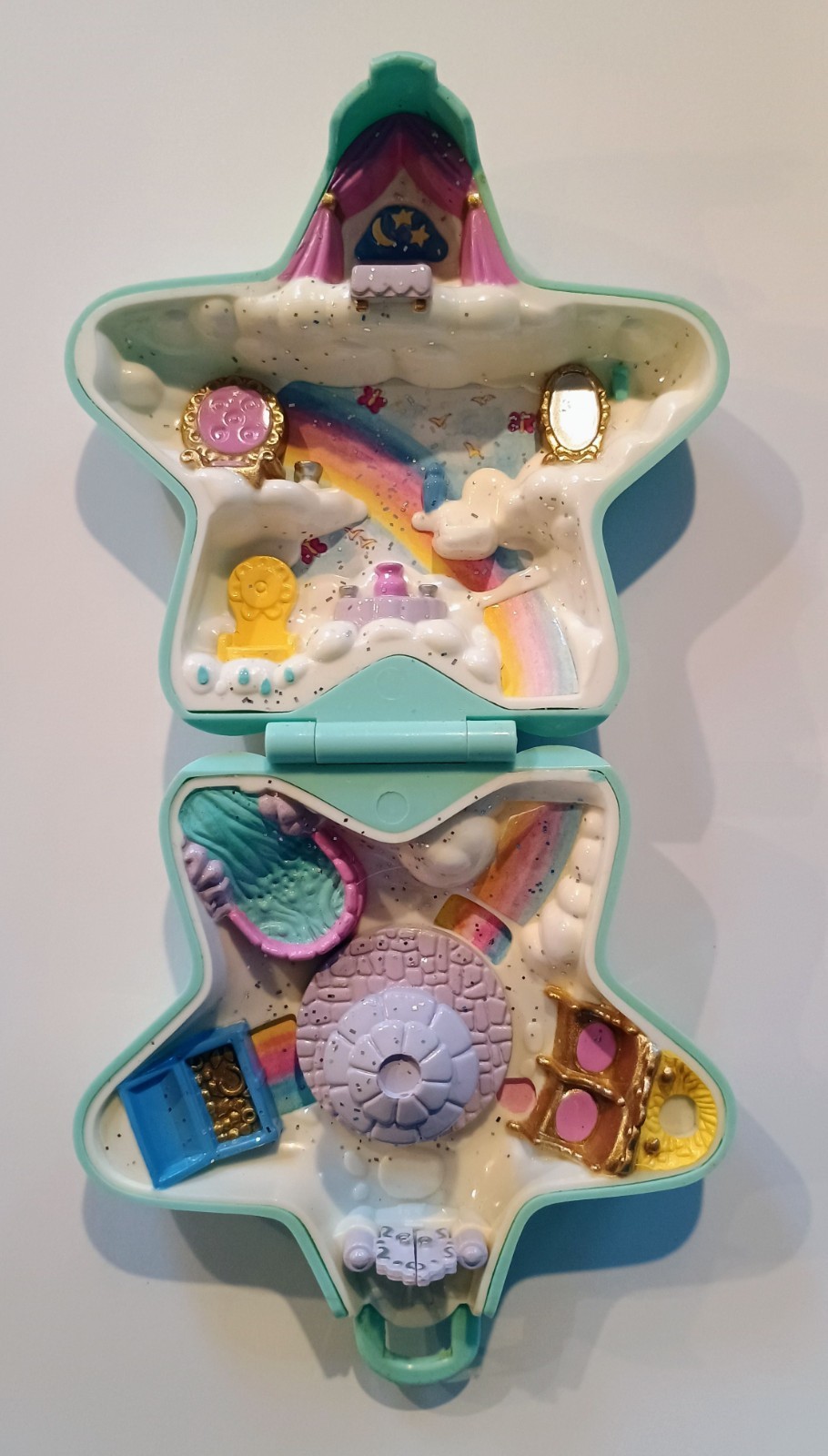 1992 Polly Pocket Fairy Wishing World Glitter Compact Only Vtg Bluebird Toy
