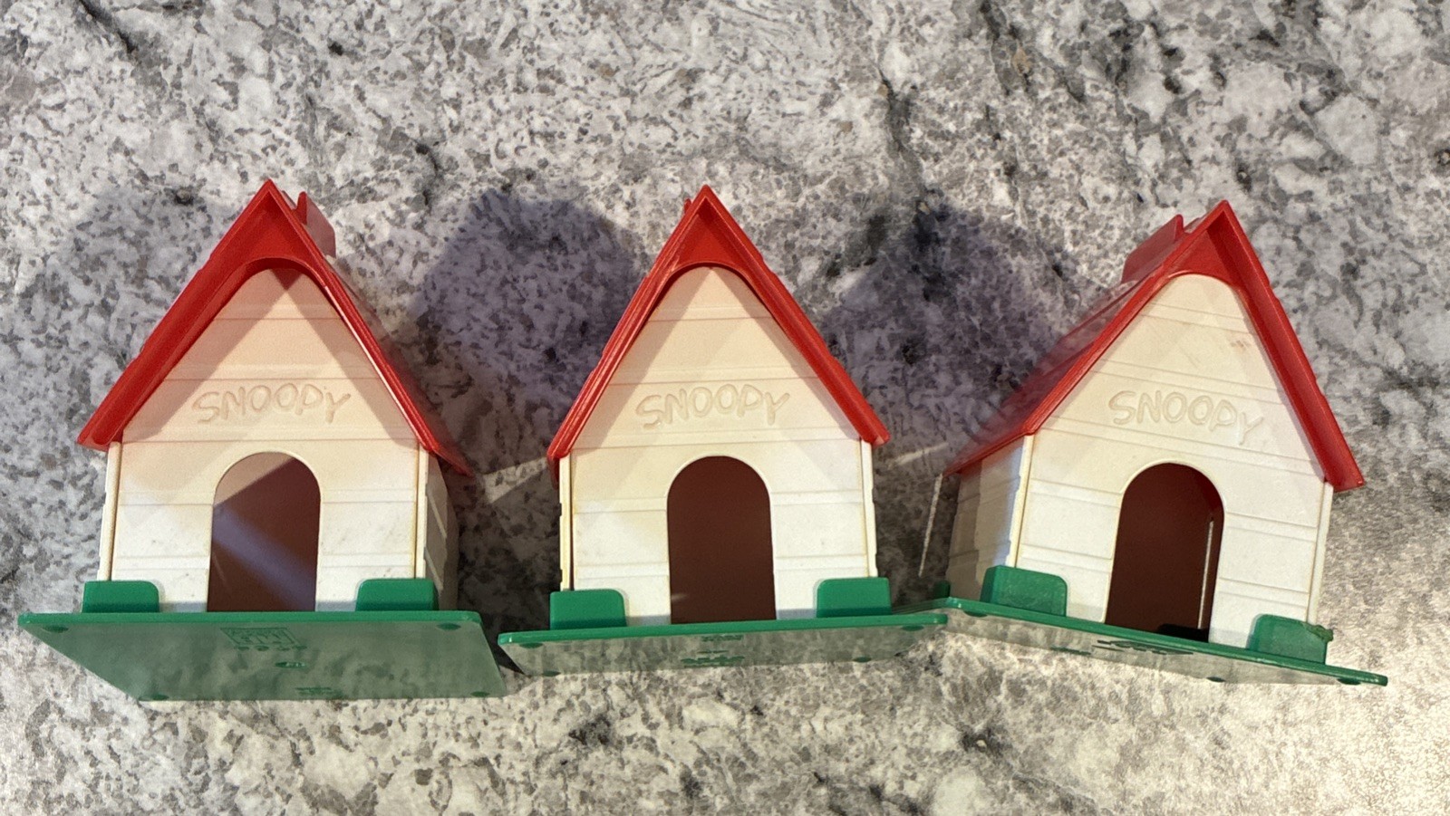1958 Milton Bradley SNOOPY’S DOGHOUSE GAME – 3 Complete Doghouses Parts Only