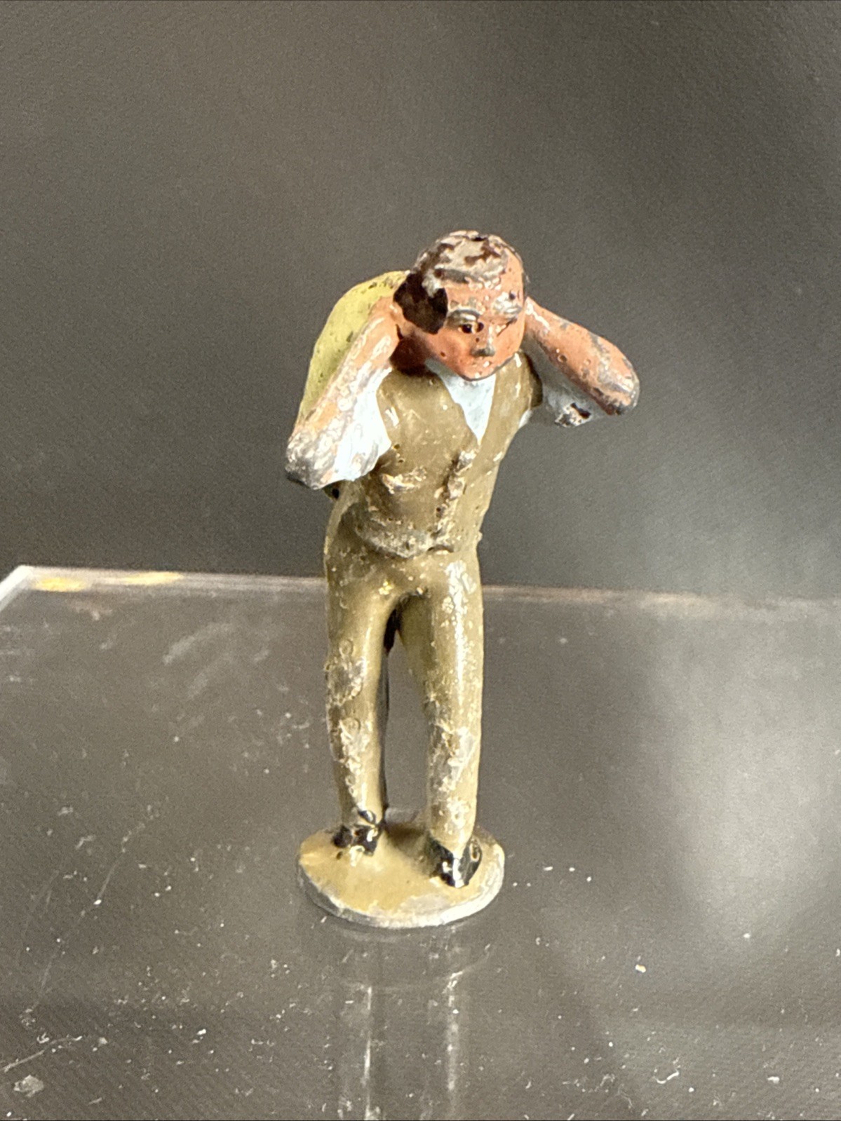 Johillco Man With Flour Sack Grocer Die Cast Metal Vintage John Hill Co England