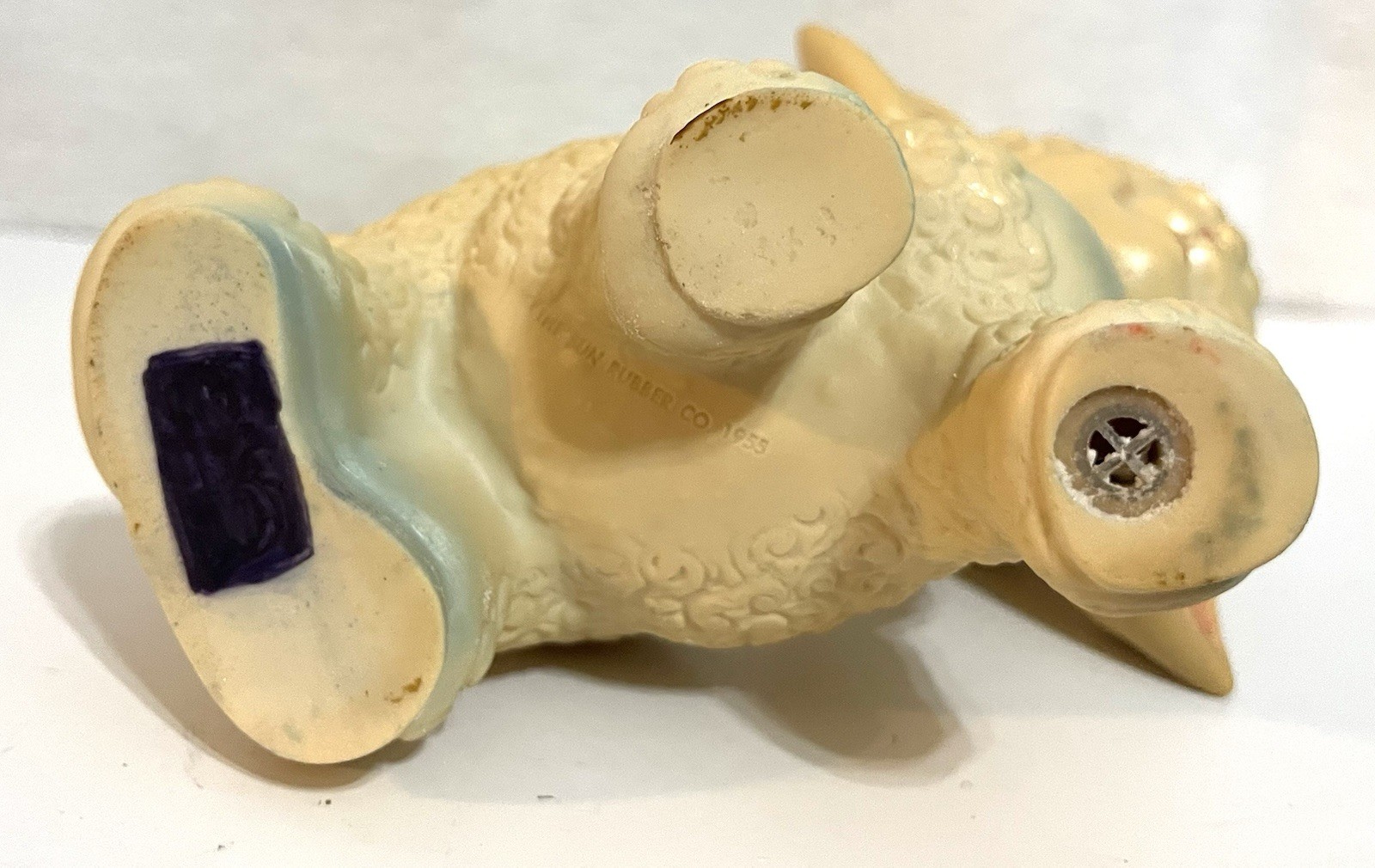 Vintage The Sun Rubber Co Squeaky Lamb Baby Toy 6″ Kitsch Squeaker Works 1955