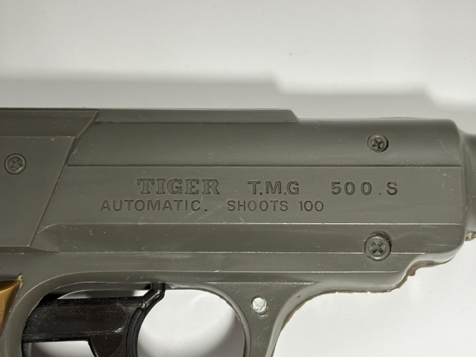 Vintage 1960’s Japan Tiger T.M.G. Lugar 500.S Automatic Plastic Toy Pellet Gun