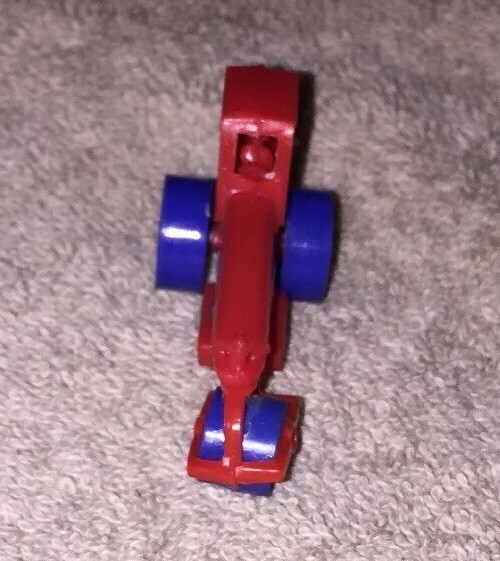 RARE Vintage Plastic Steam Roller – Red & Blue Rotating Wheel