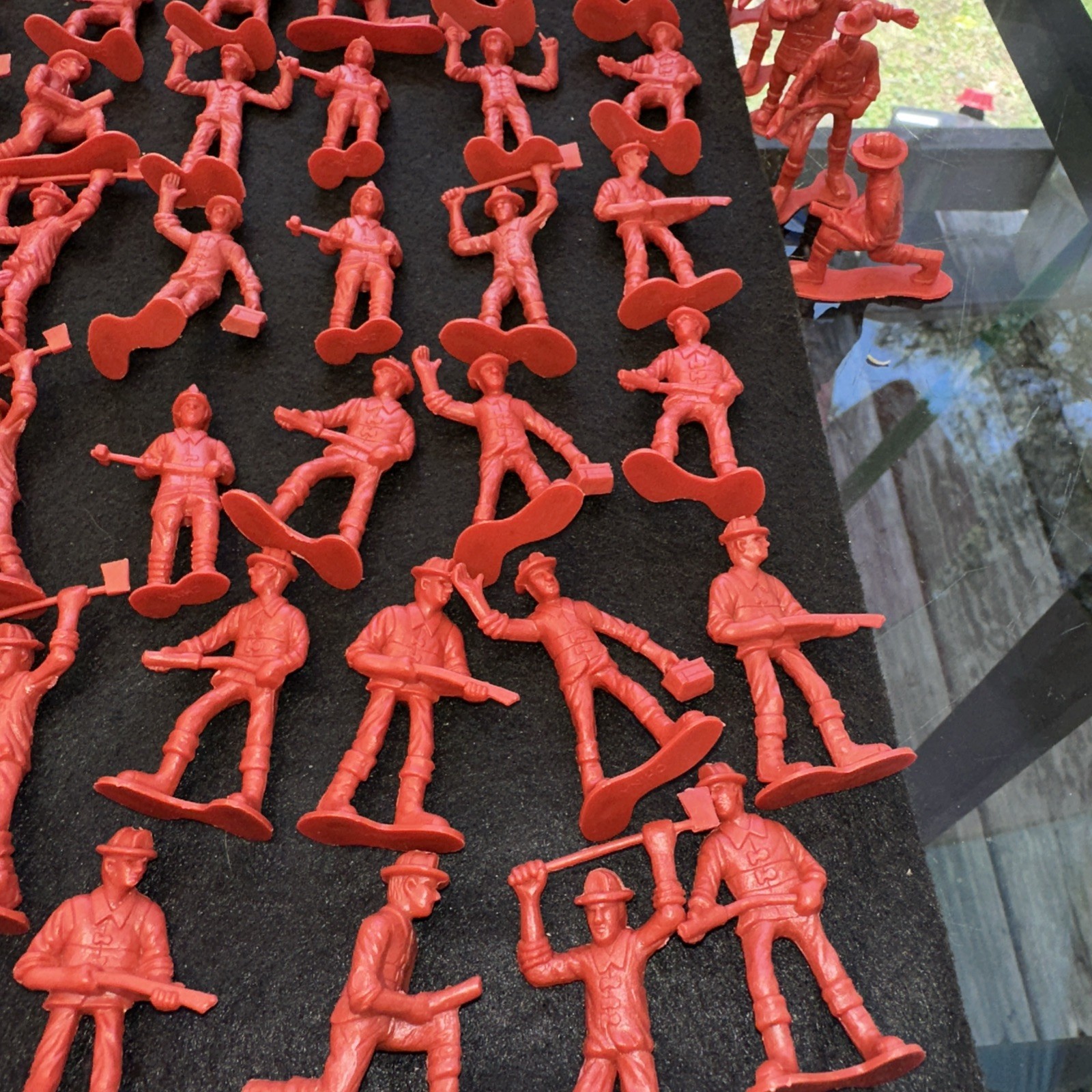 Vintage Red Firefighter 4″ Toy Figures Hard Plastic PVC set of (50)’