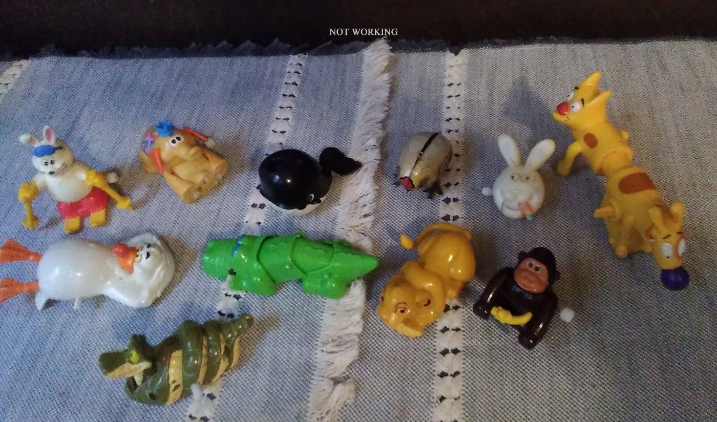 Estate 55 Vintage Wind Up Toys 1980’s-2010 Tomy Disney Yoni McDonalds Plus