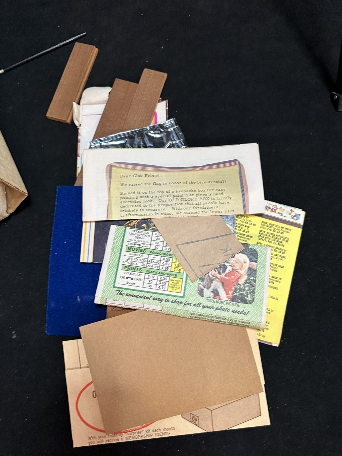 Vintage Unfinished Old Glory Box With Mailing Box And Paperwork-ID #27