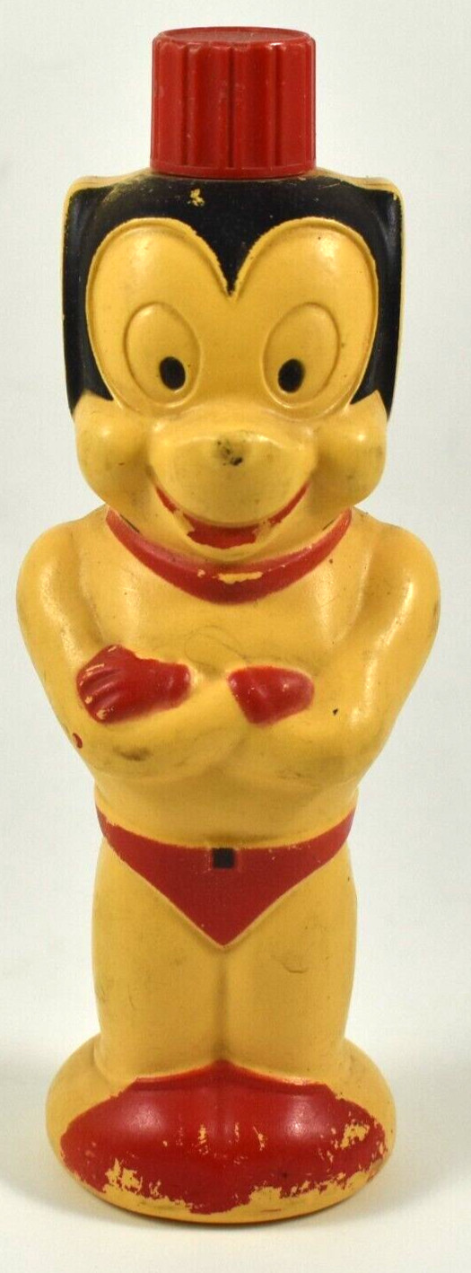 Mighty Mouse Empty Soap Bottle 1960’s Vintage Colgate Palmolive Terry Toons