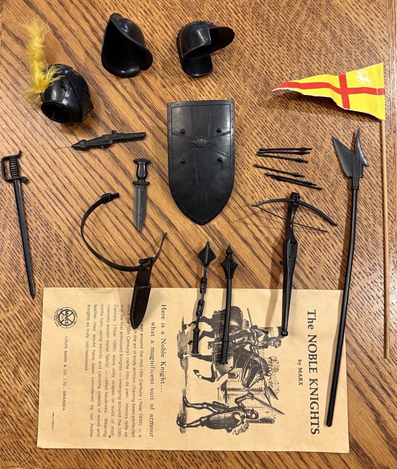 NICE Vintage Johnny West Marx UK Noble Knights Sir Cedric Black Knight RARE