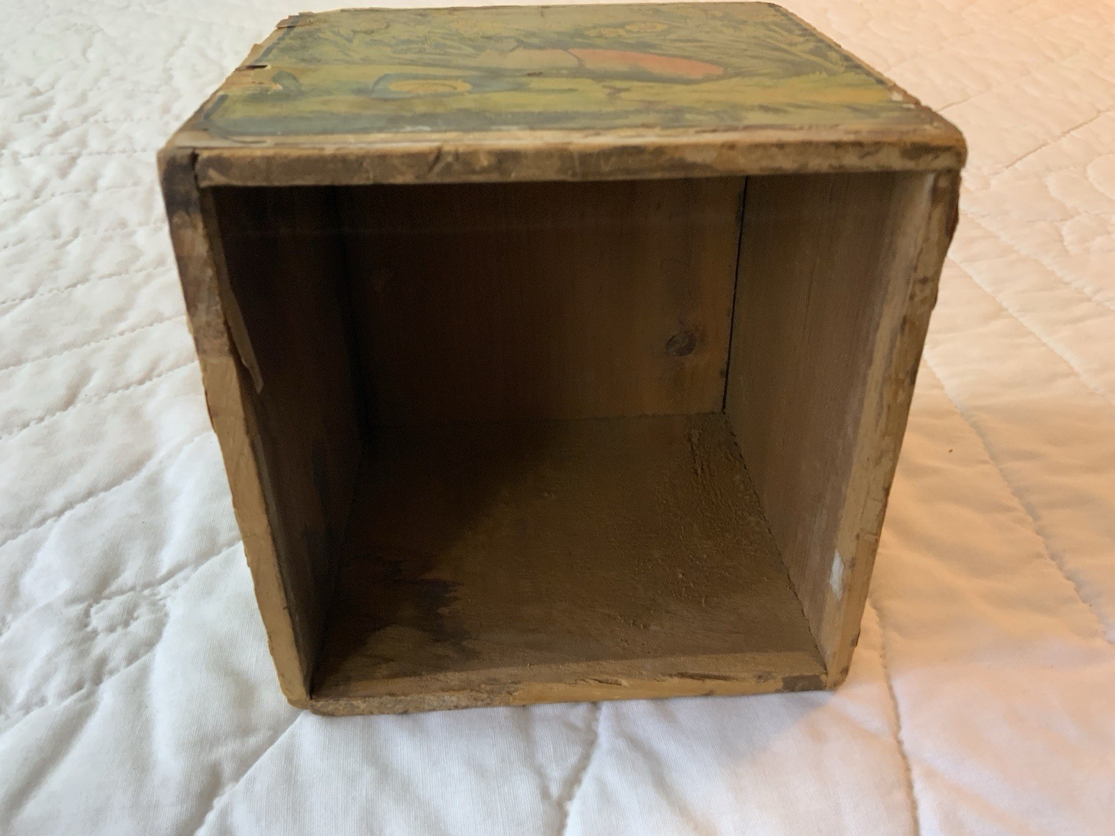 Antique Children’s Toy Stacking Block, 1881, Marriage Of Jenny Wren, Cock Robin