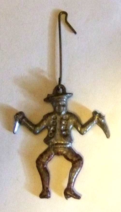 Antique Toy Cowboy Figure Metal Toy on Wire Patent 1898 Family Heirloom