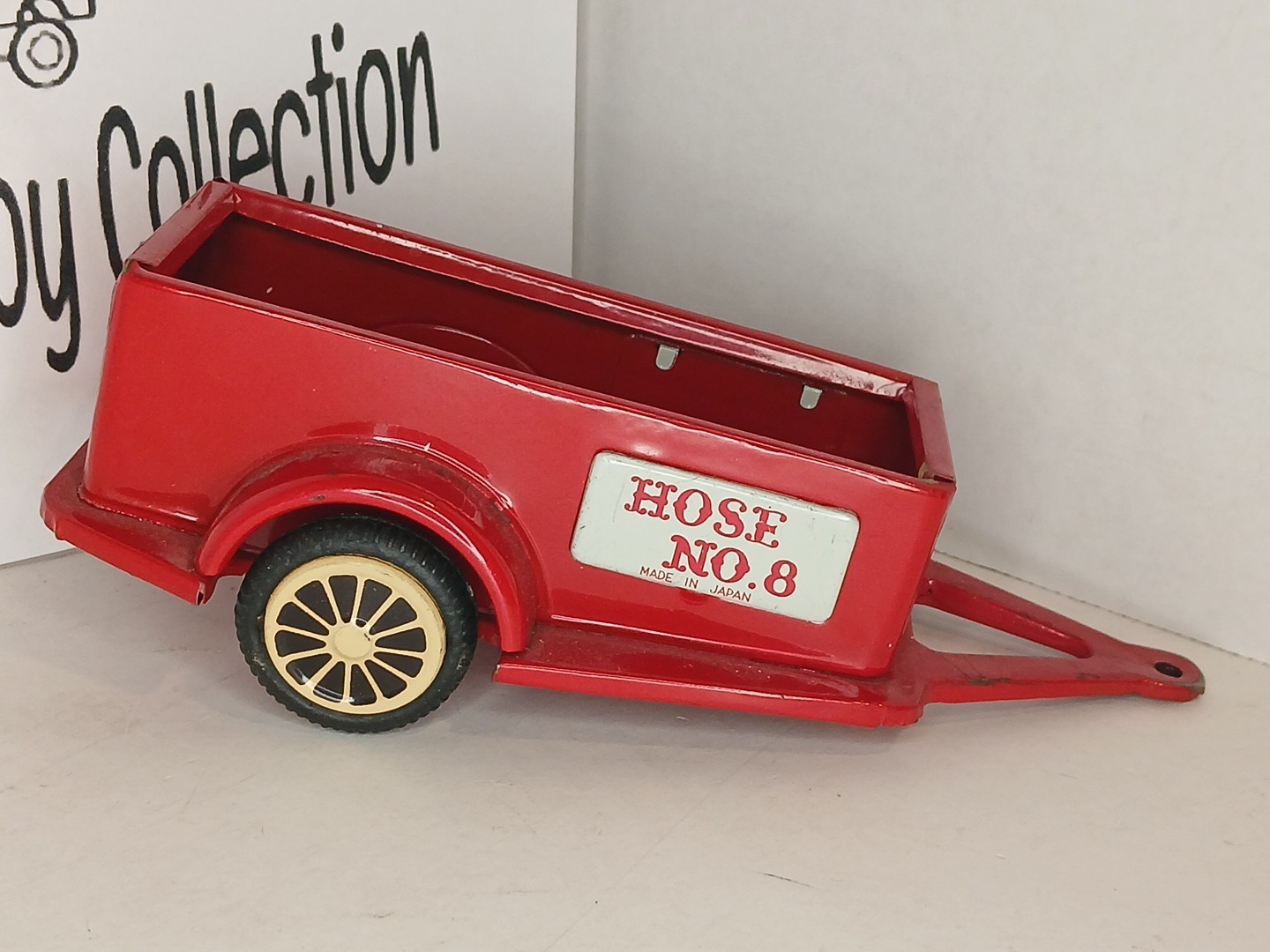 FIRE TRUCK HOSE NO. 8 TRAILER TIN TOY PART JAPAN
